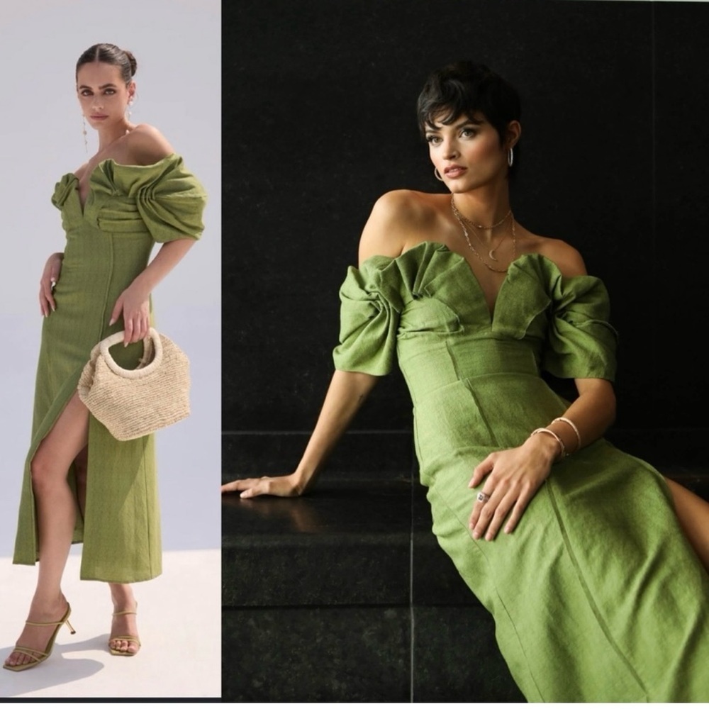 NWOT Cult Gaia Muna Off The Shoulder Midi Dress Size 4 /Small - Picture 2 of 11